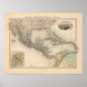Mexico, Central America and Caribbean Poster