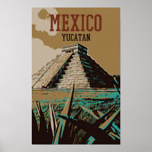 Mexico, Chichén Itzá, Yucatán, Maya ruins Postcard Poster