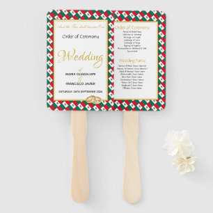 MEXICO Christian Custom Wedding Programme Hand Fan