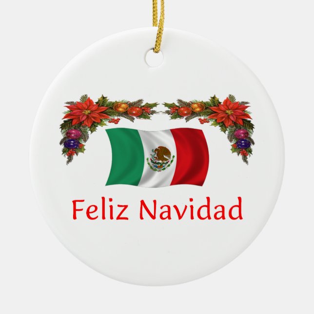 Mexico Christmas Ceramic Tree Decoration (Front)