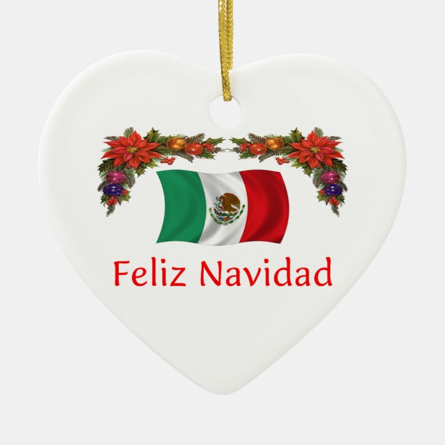 Mexico Christmas Ceramic Tree Decoration (Front)