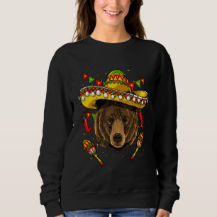 Mexico Cinco de Mayo Grizzly Bear Sombrero Mexican Sweatshirt