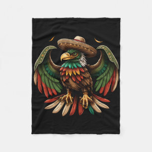 Mexico Cinco De Mayo Sombrero Mexican Eagle  Fleece Blanket