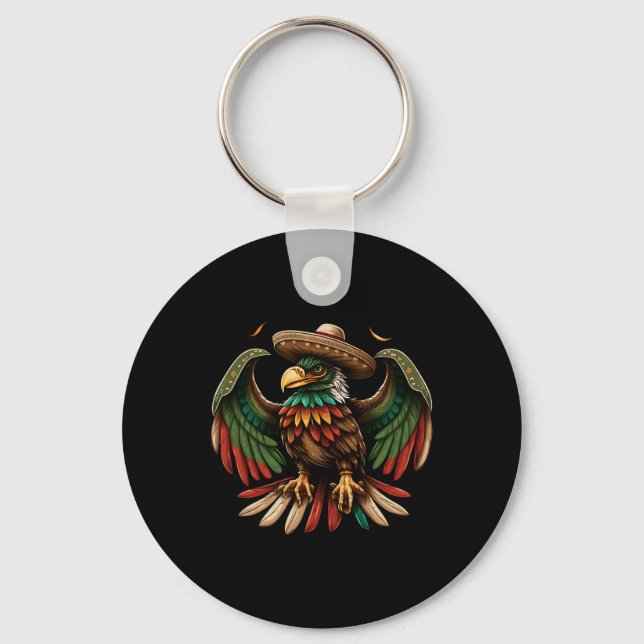 Mexico Cinco De Mayo Sombrero Mexican Eagle  Key Ring (Front)