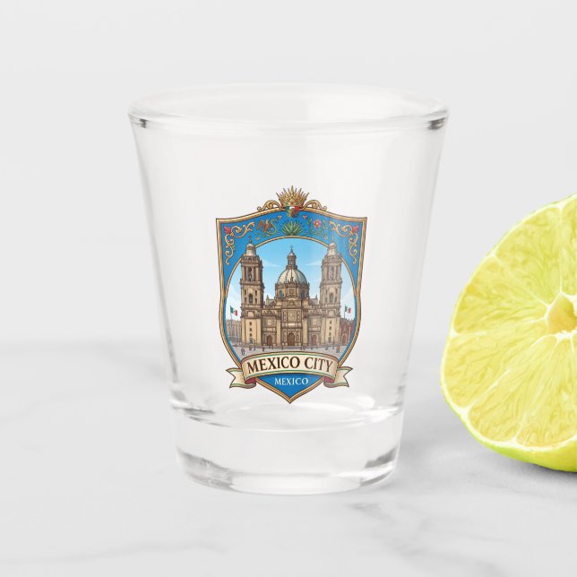Mexico City Cathedral Shot Glass (Front)