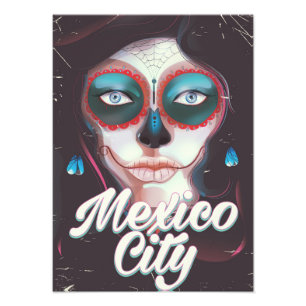 Mexico City Day of the Dead travel poster