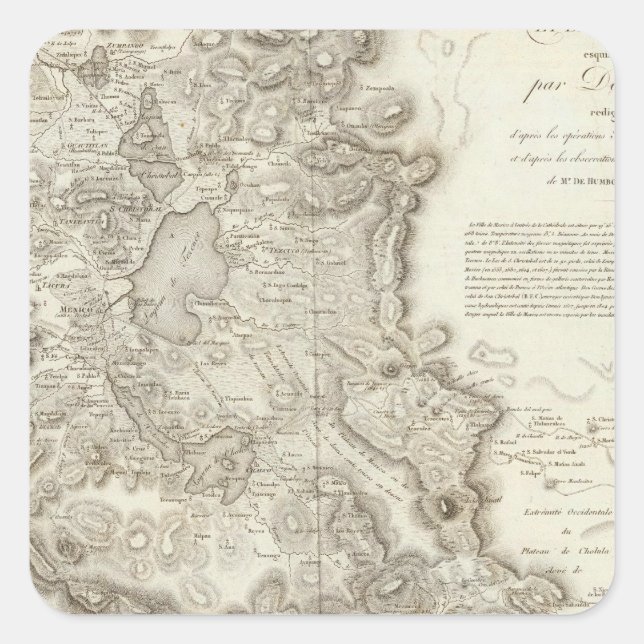 Mexico city map square sticker (Front)