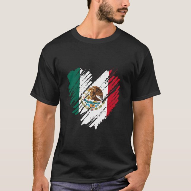 Mexico City Mexican Flag He Mexico T-Shirt (Front)