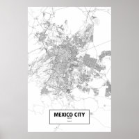 Mexico City, Mexico (black on white)
