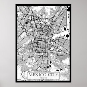 Mexico City Mexico Map Poster