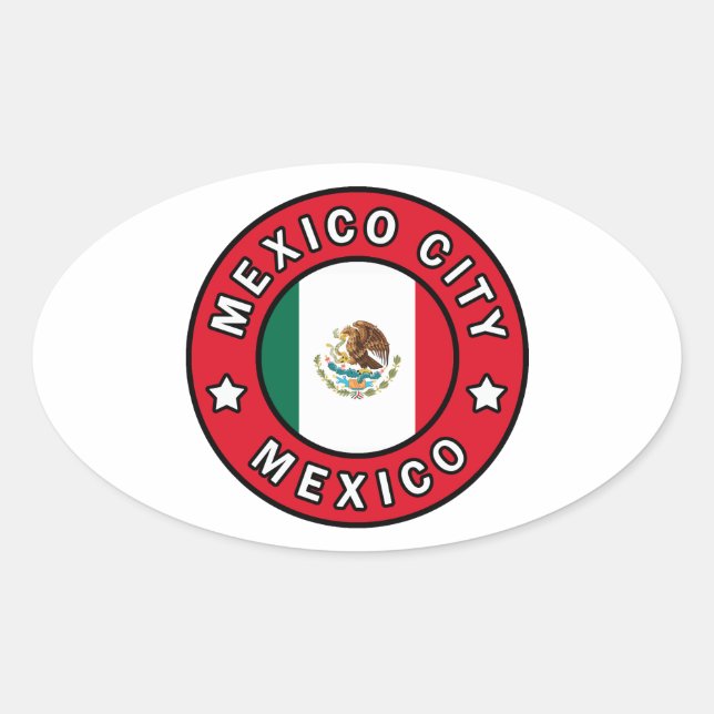Mexico City Mexico Oval Sticker (Front)