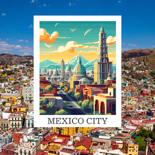 Mexico City, Mexico: Travel Vintage Postcard