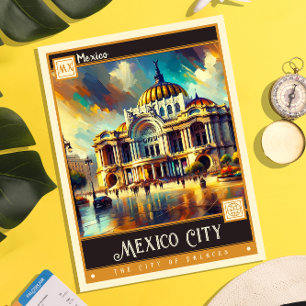 Mexico City, Mexico   Vintage Painting Postcard