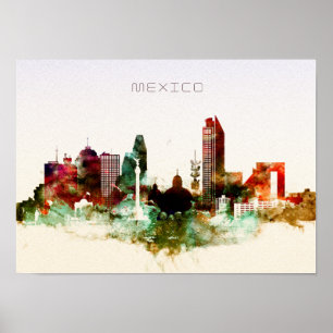 Mexico city skyline poster