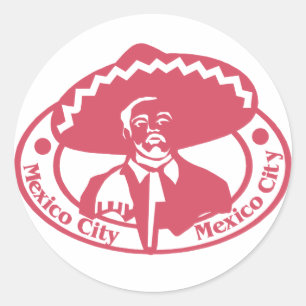 Mexico City Stamp Classic Round Sticker