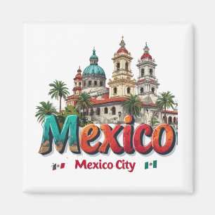 Mexico City Travel Landmark Illustration Magnet