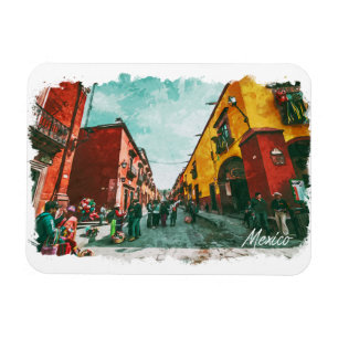 Mexico City View CDMX Retro Vintage Travel Magnet
