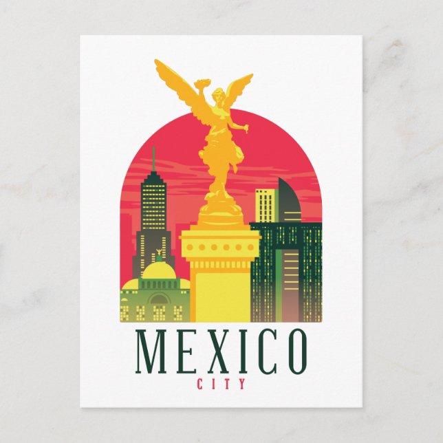 Mexico City Vintage Travel Postcard (Front)