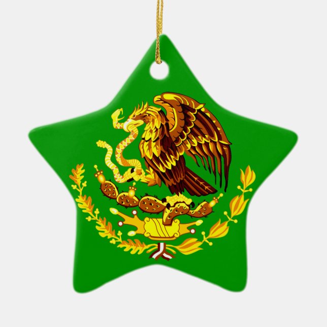 Mexico COA Gold Ceramic Tree Decoration (Front)
