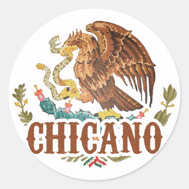 Mexico Coat of Arms Chicano Classic Round Sticker (Front)
