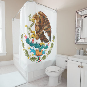 Mexico Coat of Arms - Flag of Mexico Shower Curtain