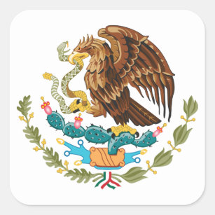 Mexico Coat of Arms - Flag of Mexico Square Sticker