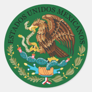Mexico Coat of Arms Round Sticker
