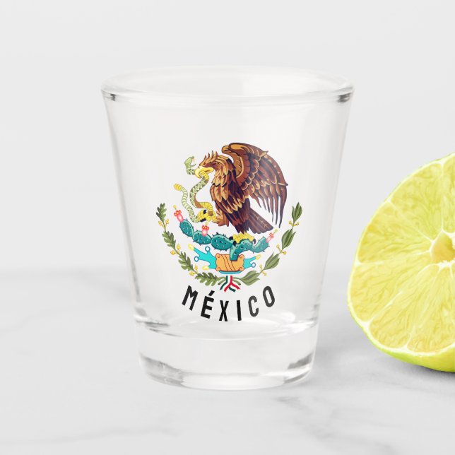 Mexico coat of arms shot glass (Front)