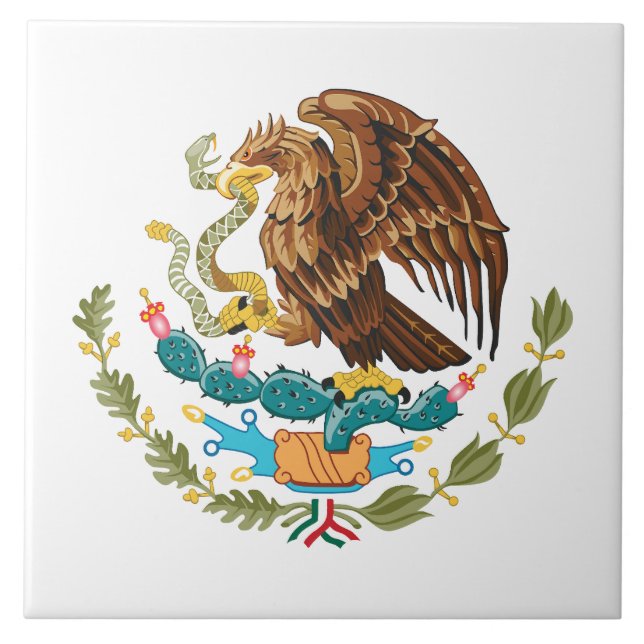 Mexico country coat arms symbol emblem flag eagle tile (Front)