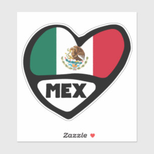 Mexico Country Code Flag Heart, MEX 