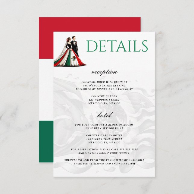 Mexico Couple Enclosure Card (Front/Back)