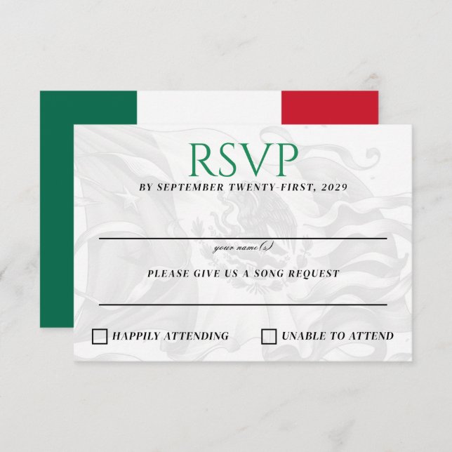 Mexico Couple RSVP Card (Front/Back)
