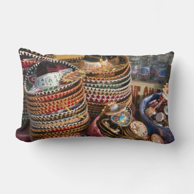 Mexico, Cozumel. Souvenirs in Isla de Cozumel Lumbar Cushion (Front)