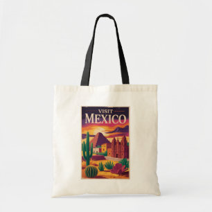 Mexico Culture Illustration Travel Art Vintage Tote Bag