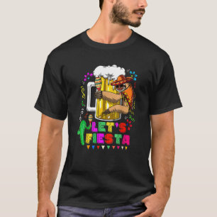 Mexico Cute Sloth Holding Beer Let's Fiesta Cinco  T-Shirt