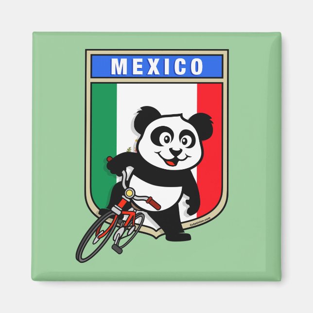 Mexico Cycling Panda Magnet (Front)