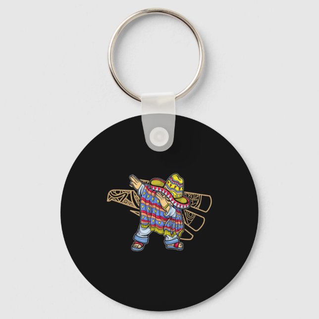 Mexico Dab Dabbing Mexican Flag Pride Jersey  Key Ring (Front)