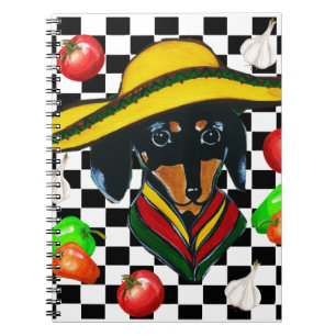 MEXICO DACHSHUND CHEF SPIRAL NOTEBOOK