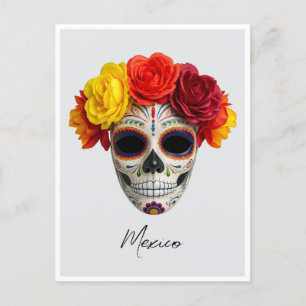 Mexico Day of the Dead mask Postcard