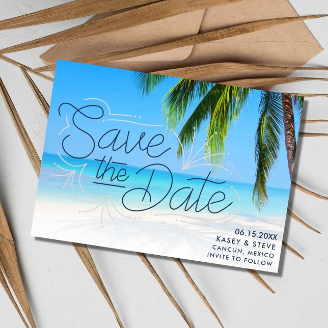 Mexico Destination Beach Wedding Save the Date  (Mexico Destination Beach Wedding Save the Date)