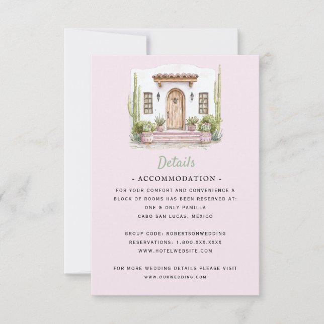 Mexico Destination Wedding | Details RSVP Card (Front)
