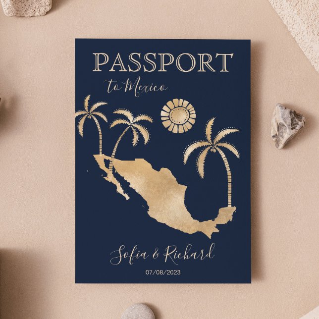 Mexico Destination Wedding Passport World QR Code Invitation (Creator Uploaded)