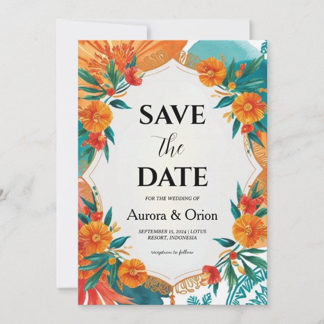 mexico destination wedding save the dates invitation (Front)