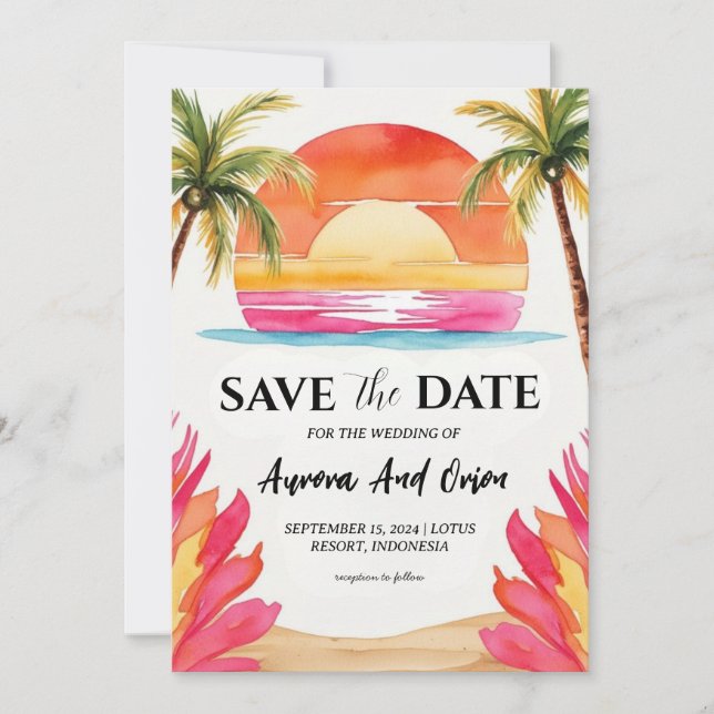 mexico destination wedding save the dates invitation (Front)