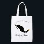 Mexico Destination Wedding Welcome Bag, Gold Heart Reusable Grocery Bag<br><div class="desc">Fill this welcome bag with favourite goodies for your guests to enjoy when they arrive in Mexico!</div>