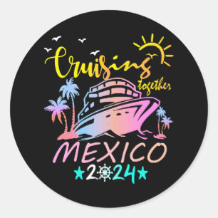 Mexico Family Cruise Classic Round Sticker