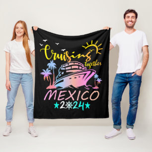 Mexico Family Cruise Fleece Blanket