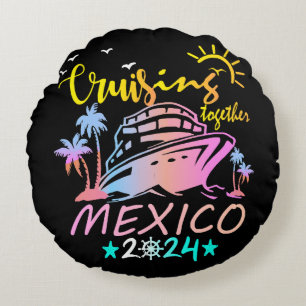 Mexico Family Cruise Round Cushion