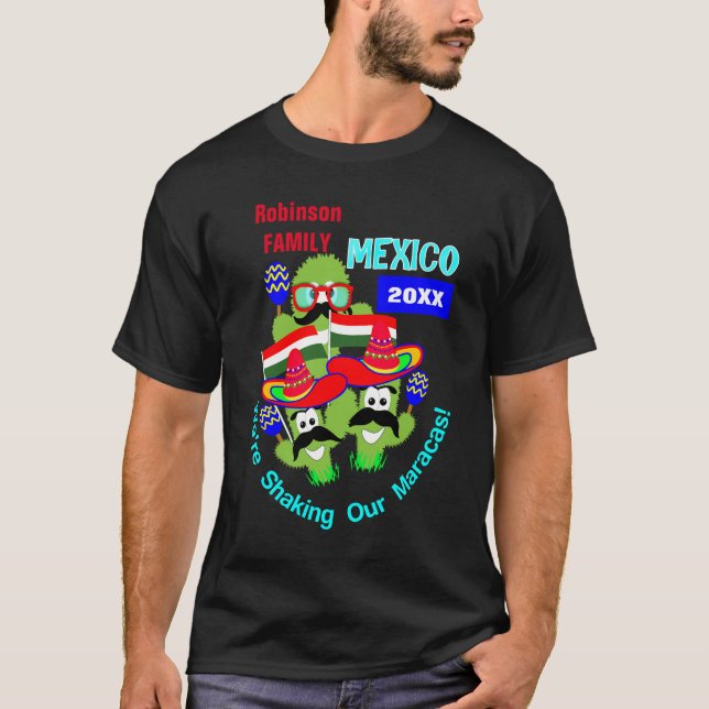 Mexico Family Group Vacation Fun Personalised T-Shirt (Front)