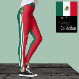 Mexico fashion leggings, Mexican Flag /sports Leggings